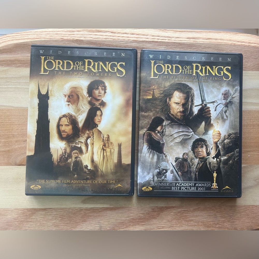 4/$20🌷🎥The Lord of the Rings DVDs *Two Towers & The Return of the King* wide